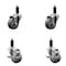 Service Caster 3'' SS Gray Poly Wheel Swivel 1-1/8'' Expanding Stem Caster Set 2 Brakes, 4PK SCC-SSEX20S314-PPUB-2-TLB-2-118 - alternate 1